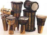 A different sizes of African drums